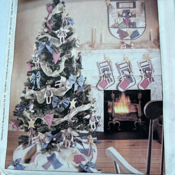 Sew 5 Christmas Patterns McCalls Vintage Santa Tree Stocking Wreaths 1990s - Picture 6 of 10